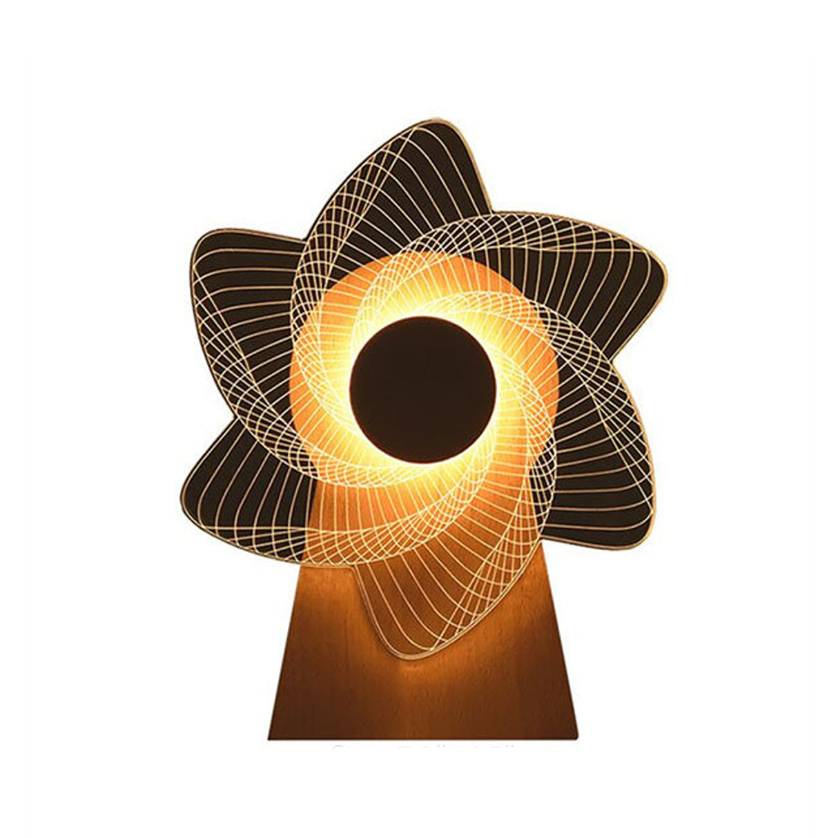 Table Lamp 3D Visual Stereoscopic Windmill Lights