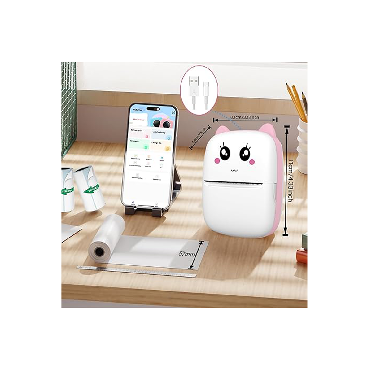 Thermal Printer for Kids - Pink