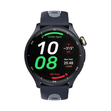 تيتان سيليستور ساعة المتطورة بنظام  جي بي اس و بارومتر شاشة أموليد مقاس 3.6 سم مع خاصية ايه اوه دي - تاج وظيفي كهربائي ضغطي أورورا الأزرق