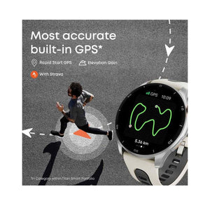 تيتان سيليستور ساعة المتطورة بنظام  جي بي اس و بارومتر شاشة أموليد مقاس 3.6 سم مع خاصية ايه اوه دي - تاج وظيفي كهربائي ضغطي أورورا الأزرق