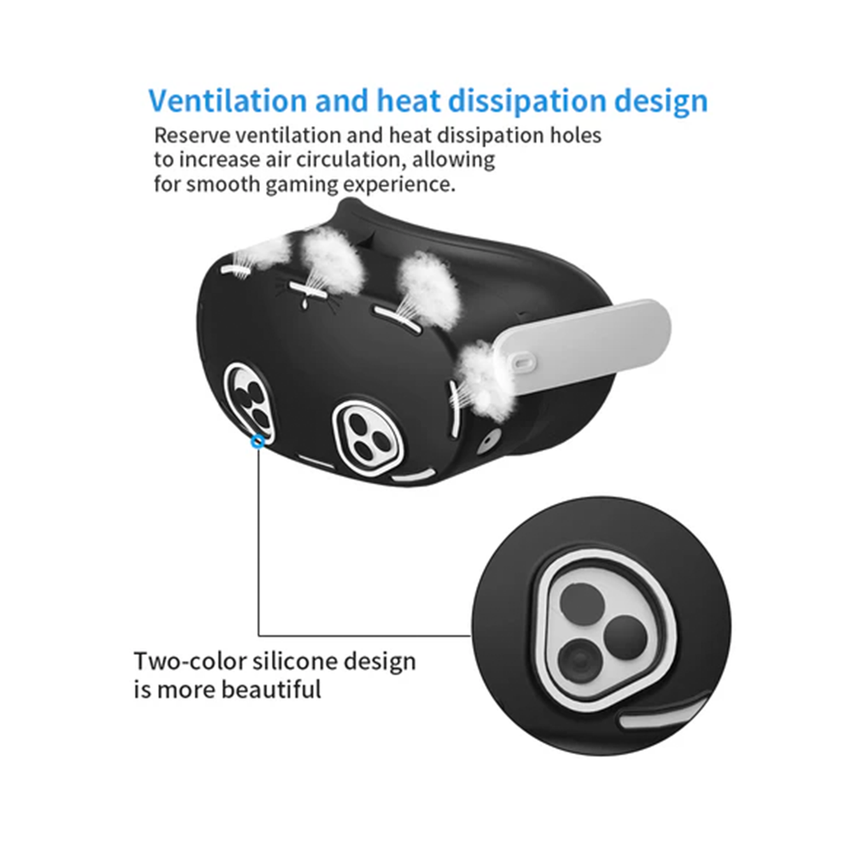 Transnovo 4 in1 VR Silicon Cover Set for Meta Quest 3S