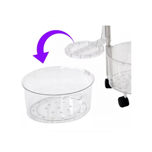 سلة تخزين شفاف متعدد الطبقات دوّار مع سلال قابلة للإزالة – 5 طبقات