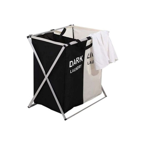 Two-Grid Laundry Baskets Large Capacity Foldable Laundry