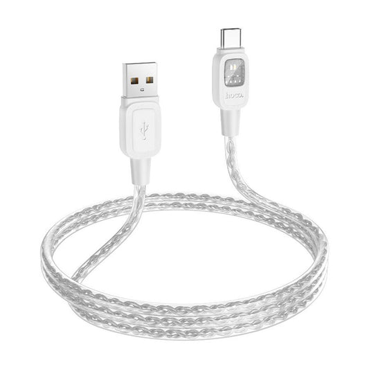 HOCO - U124 - Stone Silicone Intelligent Power-off Charging Data Cable IP - Grey