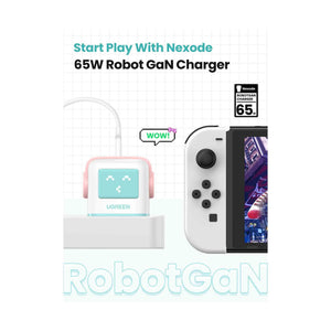 UGREEN Nexode 65W - 3-Port GaN Fast Charger - Pink Blue - Zayoom