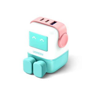 UGREEN Nexode 65W - 3-Port GaN Fast Charger - Pink Blue - Zayoom