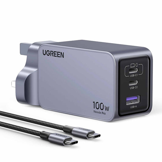 UGREEN Nexode Pro 3 Port GaN - Fast Charger Set UK - 100W