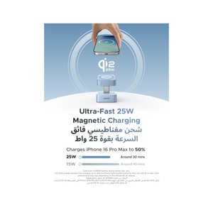يوجرين شاحن لاسلكي مغناطيسي 2 في 1 موديل 55960B / W752