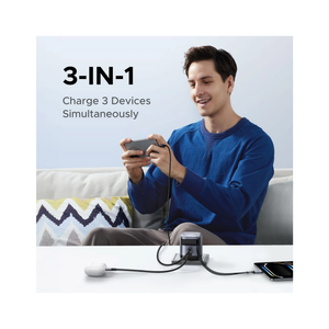 UGREEN 45W GaN Fast Charger With Retractable Cable  (2-port) - Space Gray
