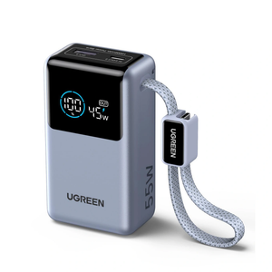 UGREEN Nexode Power Bank 10000mAh, 55W, 2 Ports, Built-in Cable PB727