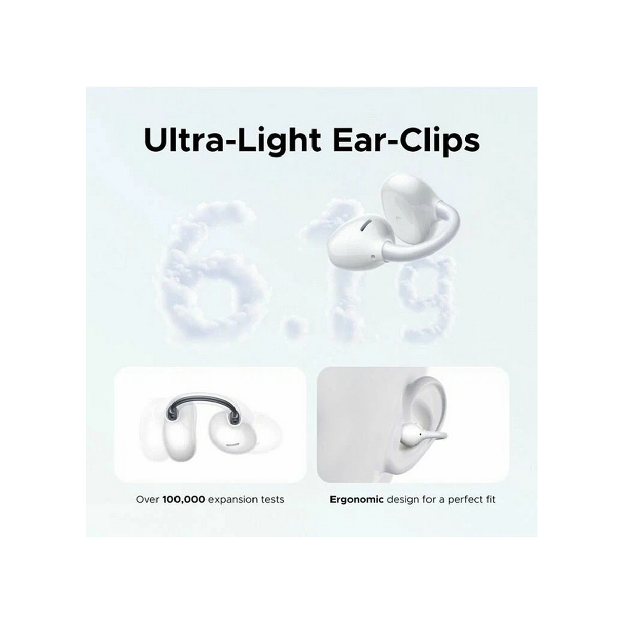 UGREEN Clipbuds Pro Open-Ear Wireless ANC Earbuds - White