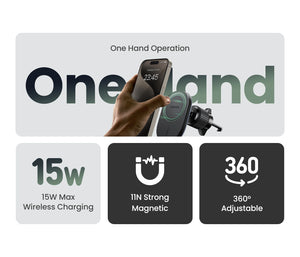 يوجرين شاحن سيارة لاسلكي مغناطيسي بقوة 15 واط