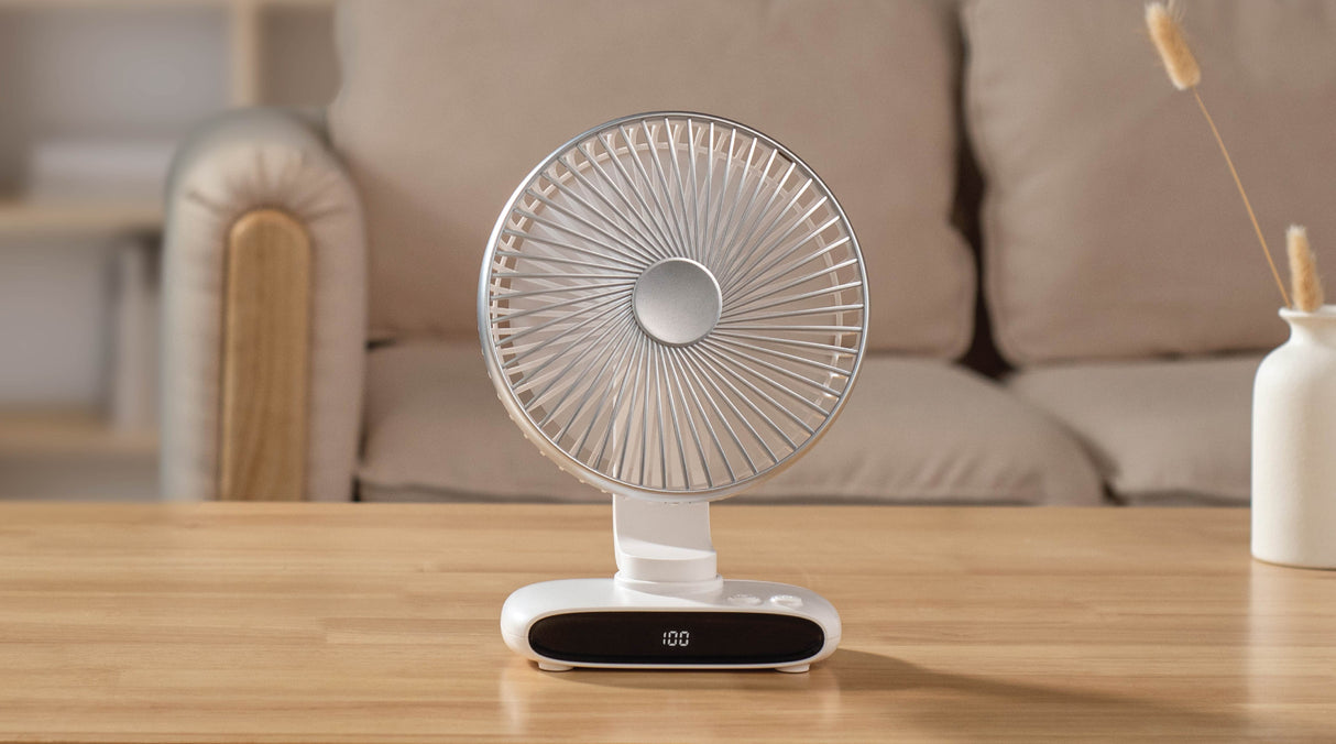 SIA Desktop Fan Rechargable 3600Mah Oscillating - White