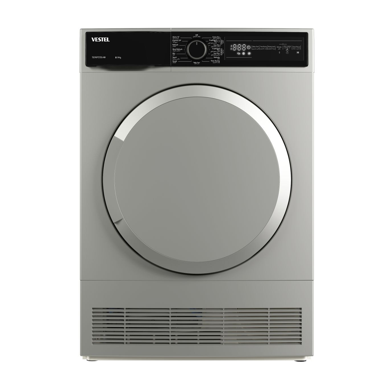 Vestel Dryer Heat Pump 9Kg 15 Programs, Silver - TDC9GPT2TDS-KW