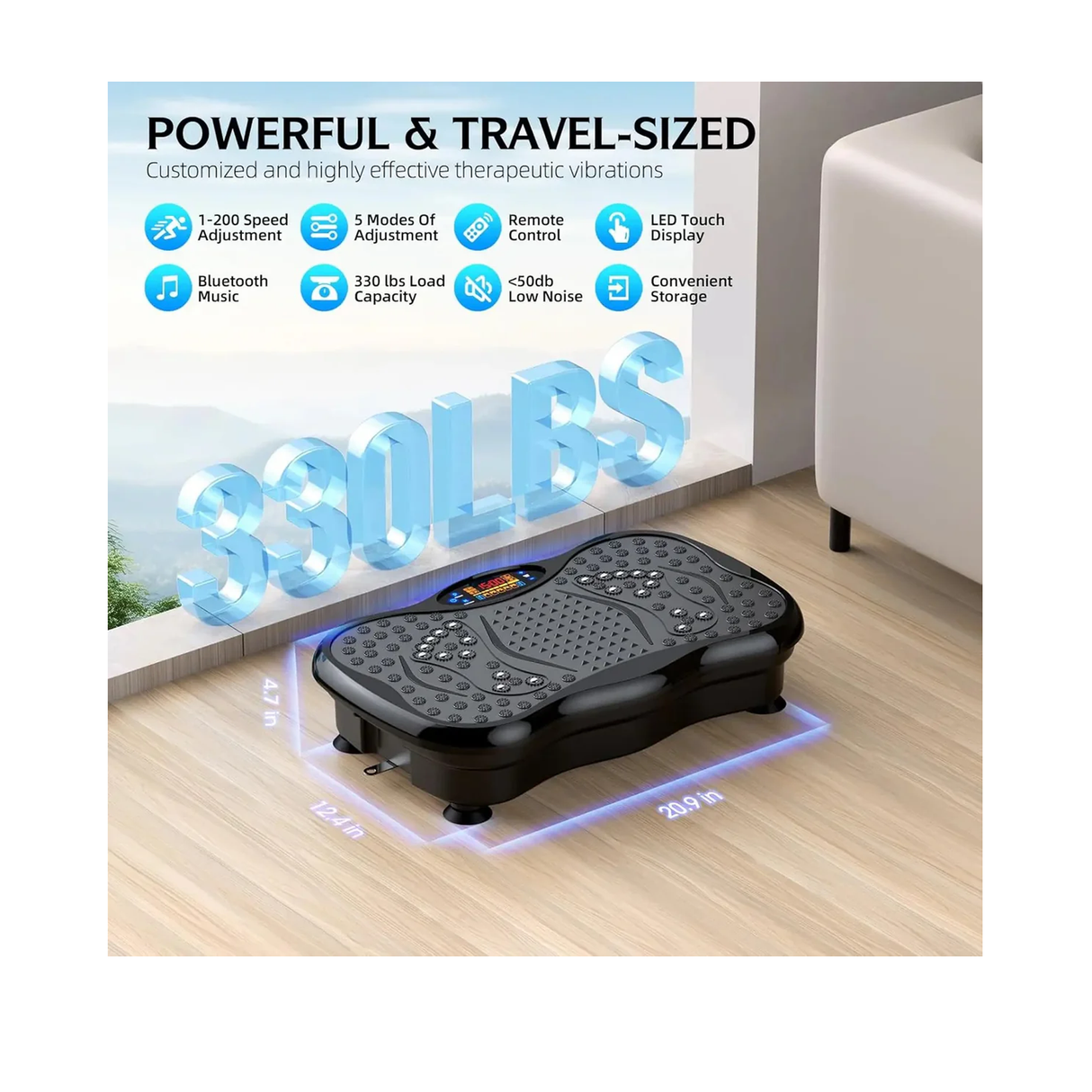 Black Bull Vibration Plate Exercise Machine Carbon Fibre Vibration Plate