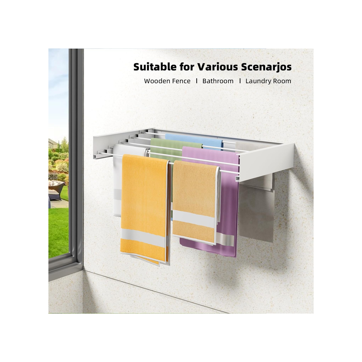 رف ملابس / مناشف يُثبت على الحائط