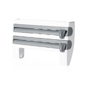 حامل ورق ثلاثي جداري للمطبخ لتوزيع ورق القصدير وورق التغليف ولفائف المناشف الورقية