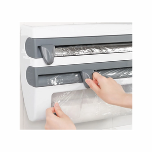 حامل ورق ثلاثي جداري للمطبخ لتوزيع ورق القصدير وورق التغليف ولفائف المناشف الورقية