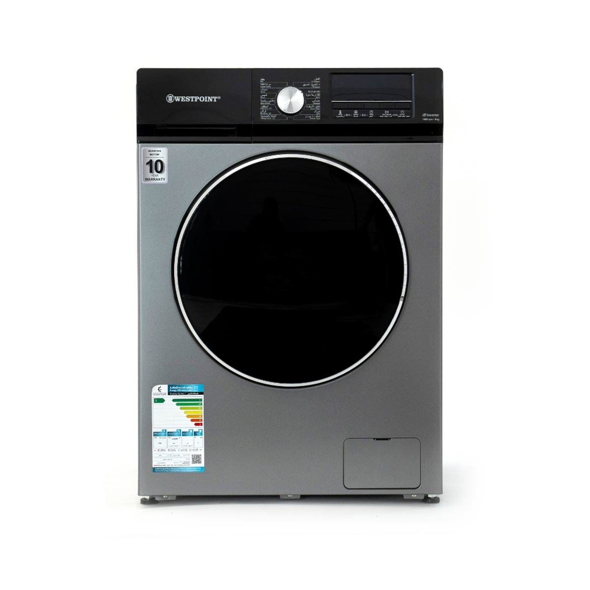 Westpoint Front Loading Washing Machine 9Kg – Inverter - Grey