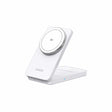Wireless Charger UGREEN Magnetic White 20W featuring a Qi2 certified tilting magnetic phone stand and a secondary flat earbud charging base in a sleek white finish - Expert-Verified Quality Zayoom Guaranteed
