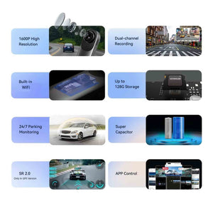 جوكر كاميرا سيارة فائقة الدقة ثنائية الوضع مع رؤية ليلية مع التركيب
