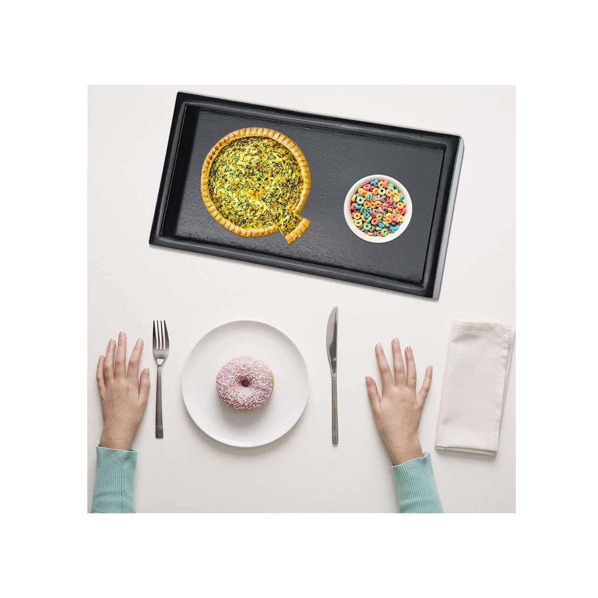 Wooden Serving Trays Set of 3 - Black