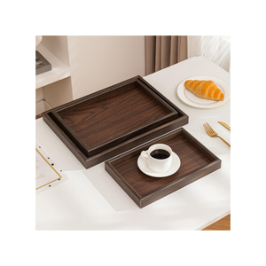 Wooden Serving Trays Set of 3 - Brown