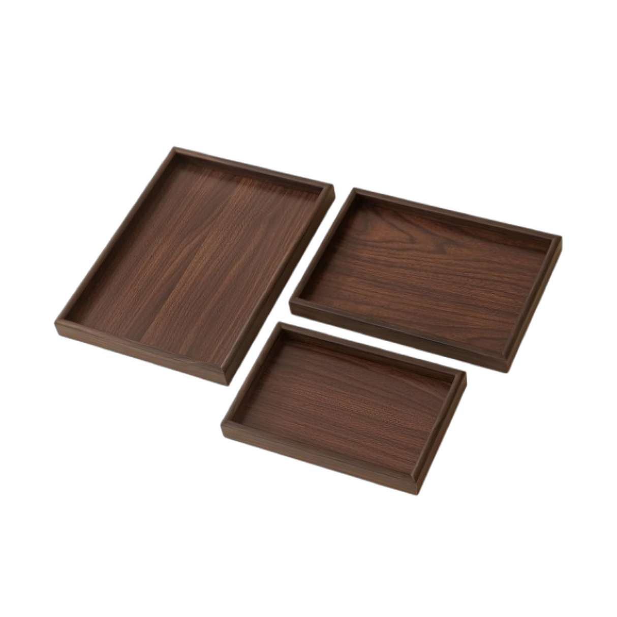 Wooden Serving Trays Set of 3 - Brown