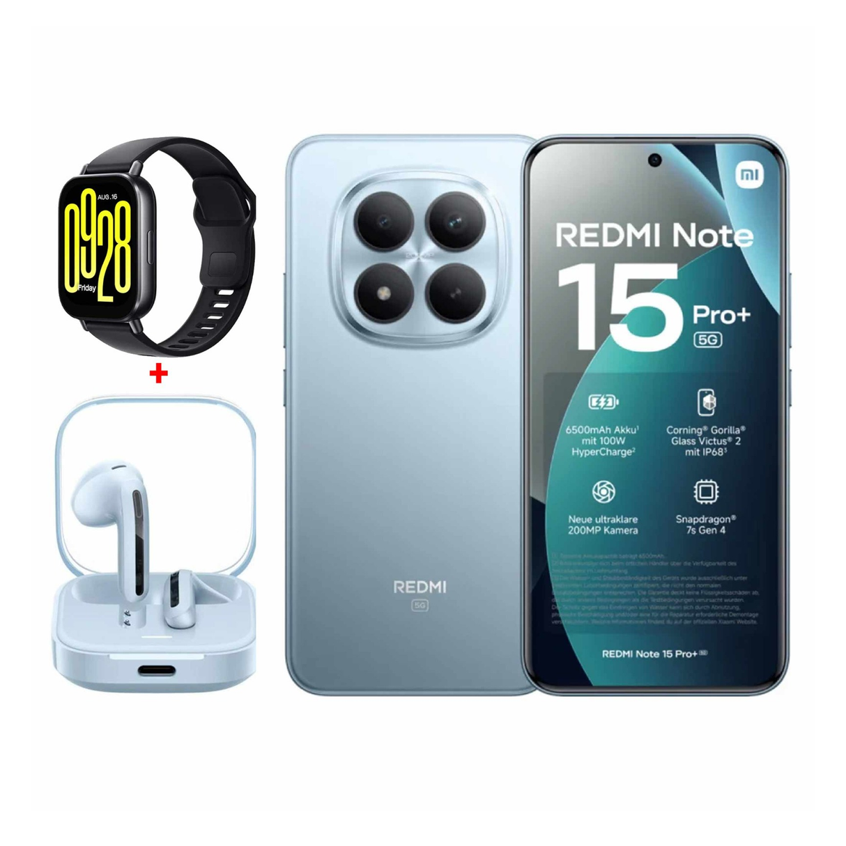 شاومي ريدمي نوت 15 برو +5جي – ذاكرة 12 جيجابايت + سعة تخزين 512 جيجابايت – موبايل – أزرق جليدي