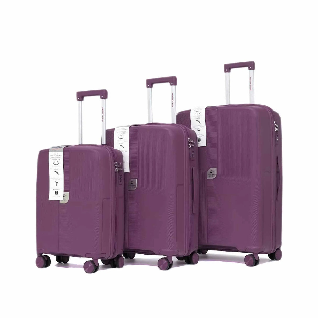 American Luggage Set Of 3 Luggage 28inch /24inch / 20inch - Purple