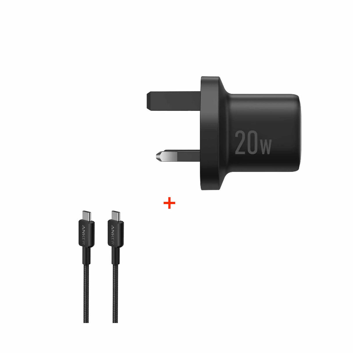 Anker Zolo 20W USB-C Charger - Black - A2699K11 - With Anker Cable