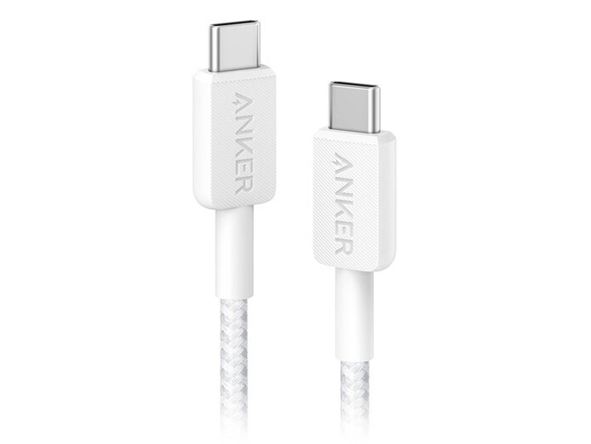 كابل Anker 322 USB-C إلى USB-C - 3 أقدام - نايلون أبيض
