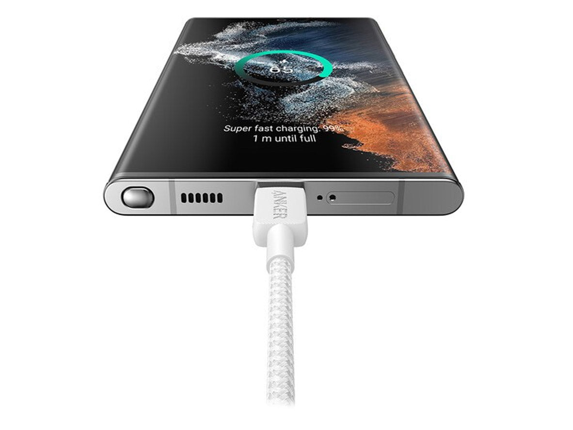 كابل Anker 322 USB-C إلى USB-C - 3 أقدام - نايلون أبيض