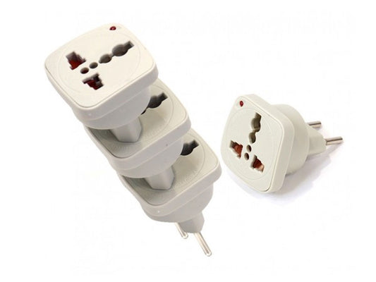 Terminator Travel Adaptor 2Pin To Universal Socket CE With Shutter & Indicator - Pack Of 3