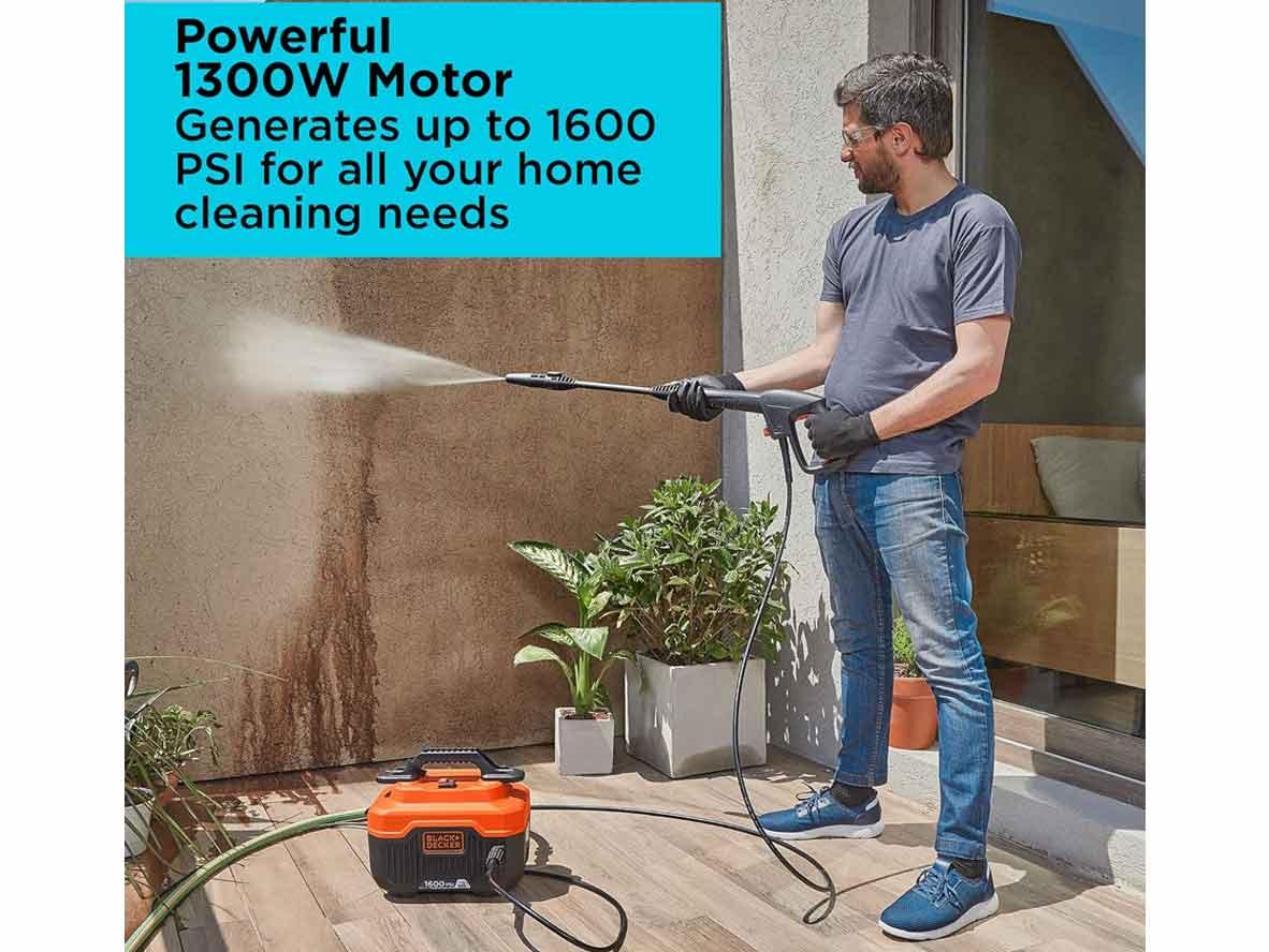 BLACK+DECKER Horizontal Pressure Washer 110 bar/1600 PSI - 1300W - Zayoom