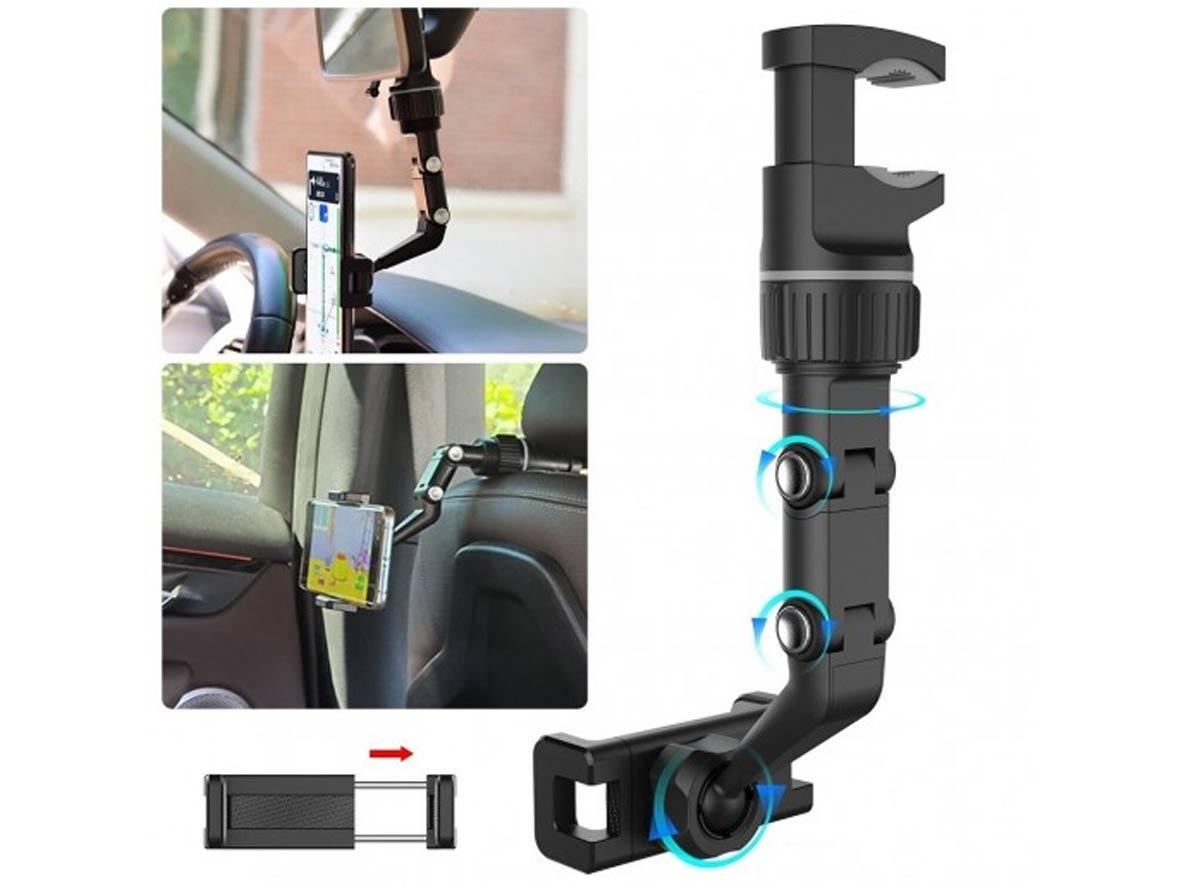 360 Rotatable Multifunctional Rear View Mirror Car Phone Holder Mount - Zayoom