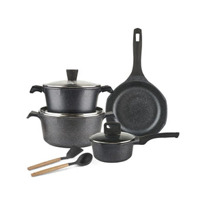 أو إس إف إي طقم أواني طهي جرانيت 11 قطعة – رمادي غامق