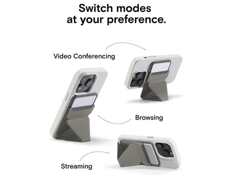 MOFT Snap-On iPhone Stand & Wallet - Taupe - Zayoom