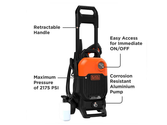 BLACK+DECKER 150 Bar/2100 PSI Pressure Washer - 2000W