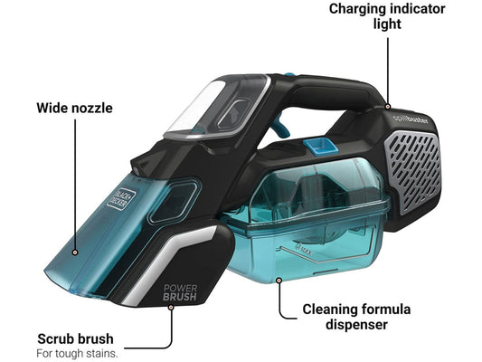 منظف ​​البقع الرطبة والجافة من بلاك آند ديكر 12 فولت مع فرشاة كهربائية 12AW