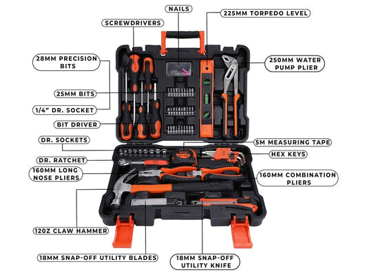 مجموعة أدوات يدوية من بلاك آند ديكر مكونة من 154 قطعة للاستخدام المنزلي والمكتبي 