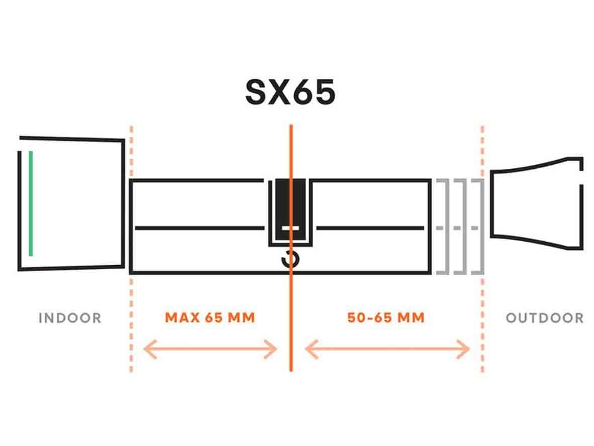 Bold Smart Cylinder Lock SX65 - Silver - Zayoom