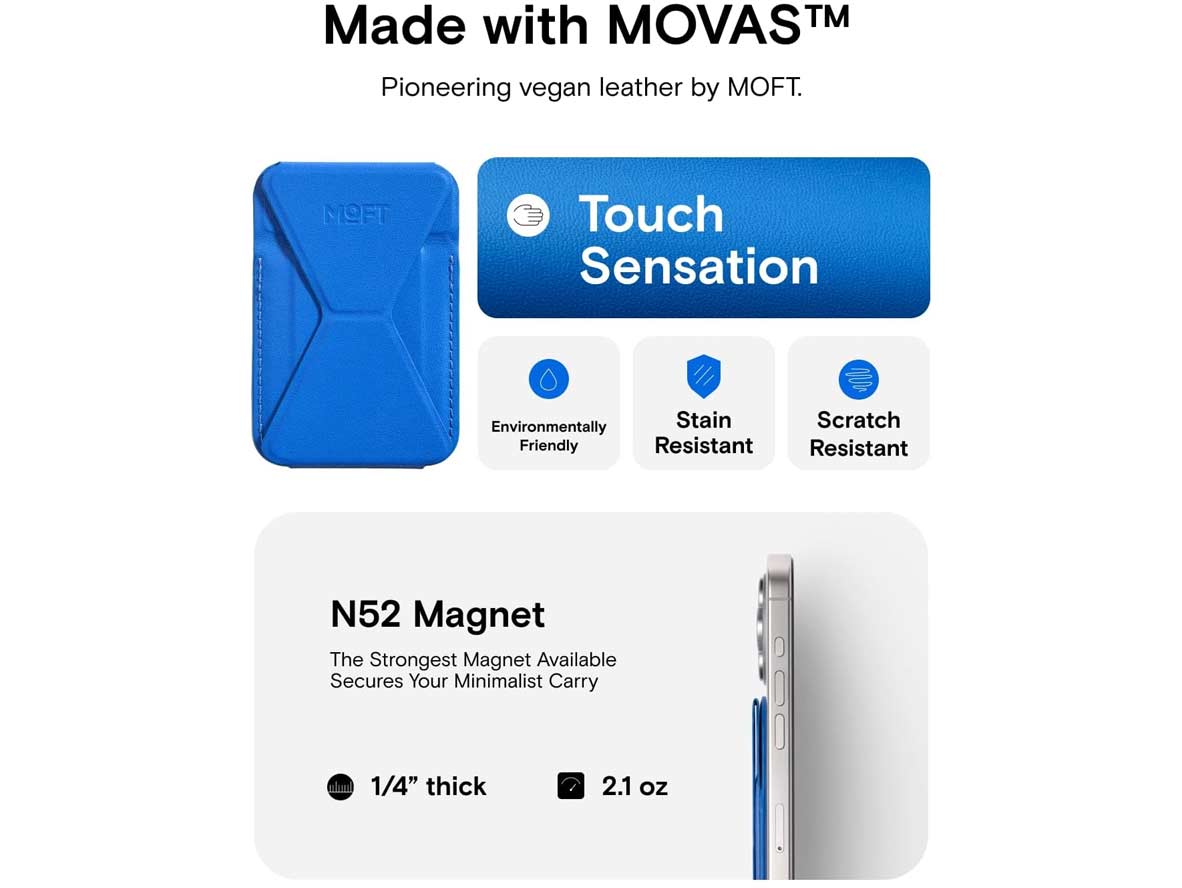 MOFT Snap-On iPhone Stand & Wallet - Sapphire