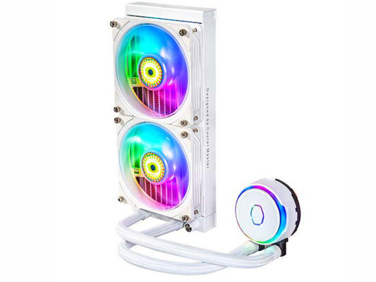 Cooler Master PL240 Flux ARGB CPU Liquid Cooler - White