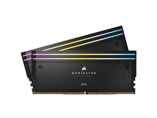 مجموعة ذاكرة Corsair Dominator Titanium RGB DDR5 DRAM - 64GB (2x32GB) 6400MT/s CL32 - أسود