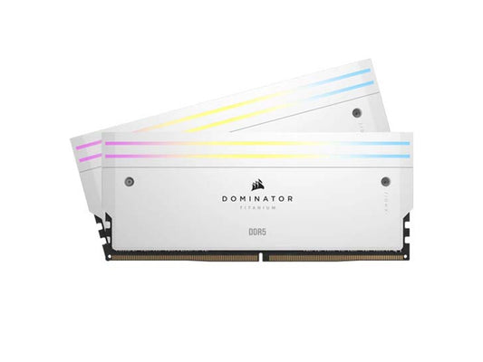 Corsair Dominator Titanium RGB DDR5 DRAM - 32GB (2x16GB) 6400MT/s CL32 Memory Kit - White