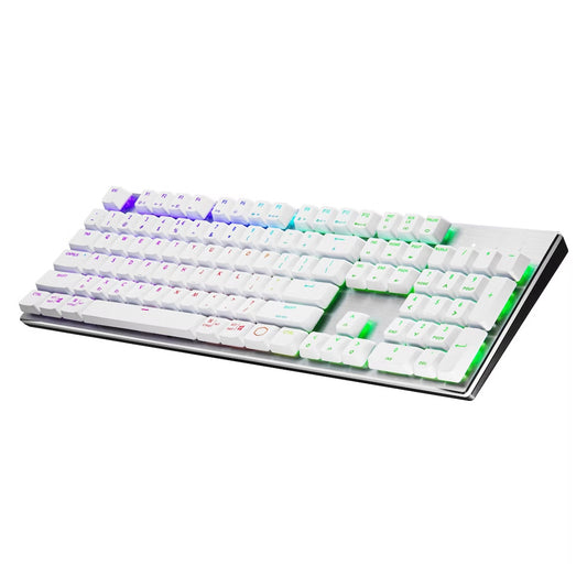 Cooler Master SK653 RGB Low Profile Mechanical Red Switch Wireless Keyboard - Silver White