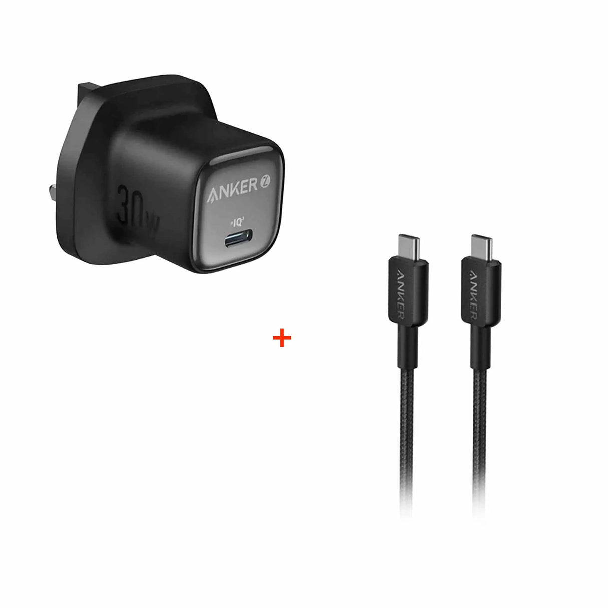 كابل أنكر 322 من USB-C إلى USB-C بقوة 60 واط + شاحن زولو بقوة 30 واط، يدعم تقنية PD 3.0