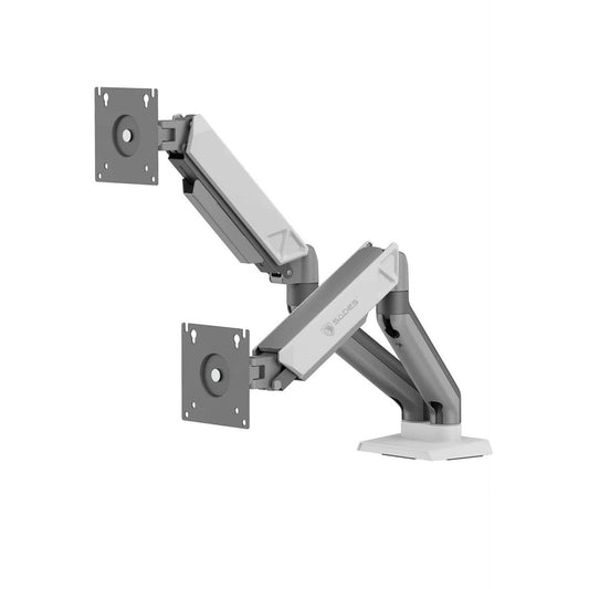 Sades Viper Dual Monitor Mount Arm for Gaming & Office Fit Screen Size 17"-32" - White