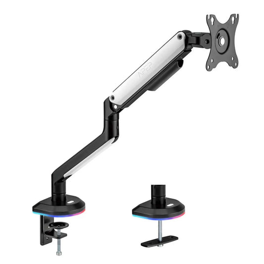 Sades Apep RGB Single Monitor Mount Arm for Gaming & Office Fit Screen Size 17"-32" - White